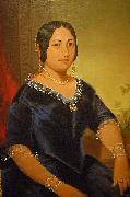 John Mix Stanley Portrait of Princess Manaiula Tehuiarii, granddaughter of King Pomare I of Tahiti, Wife of High Chief William Kealaloa Kahanui Sumner Sweden oil painting artist